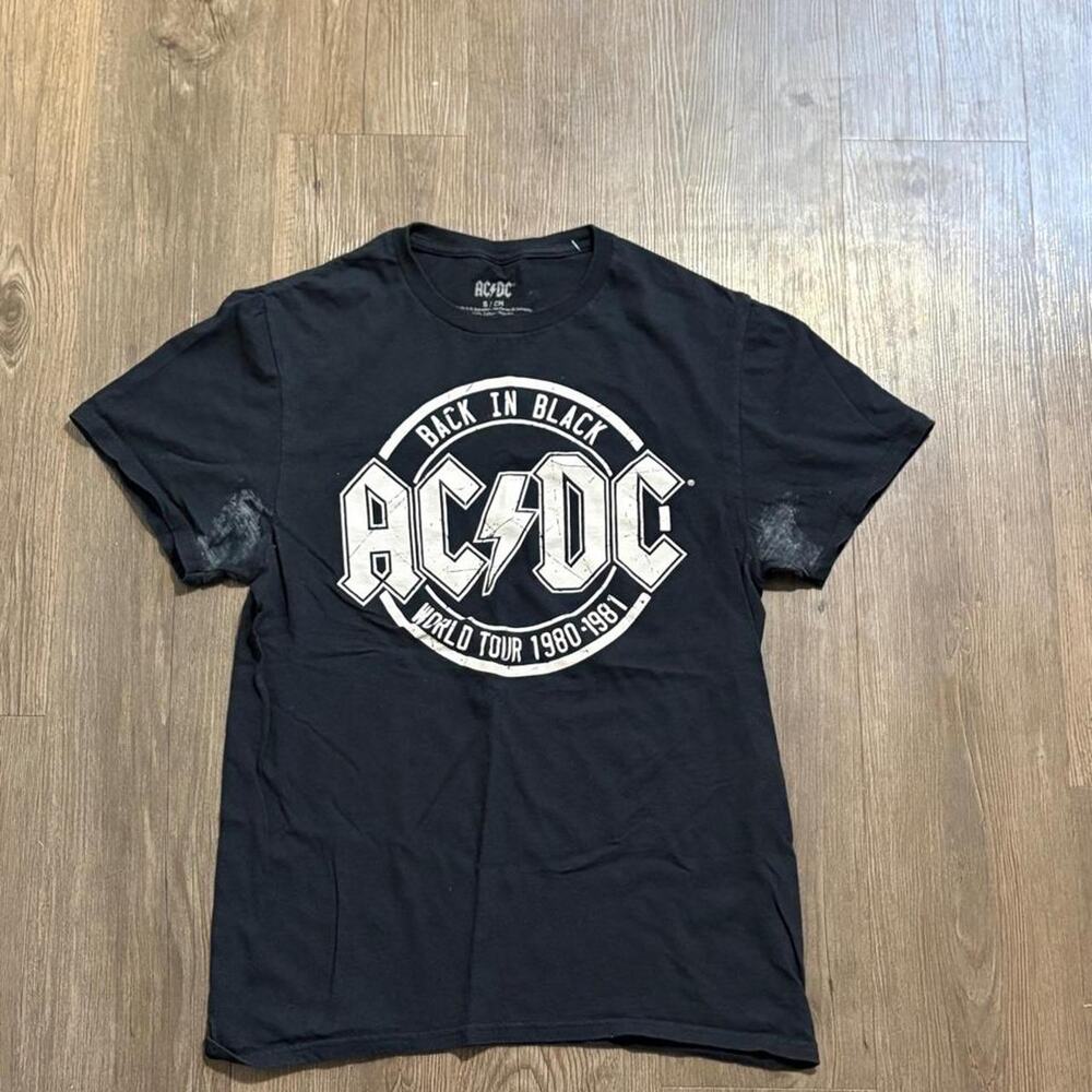 Black AC/DC cotton cotton world tour shirt